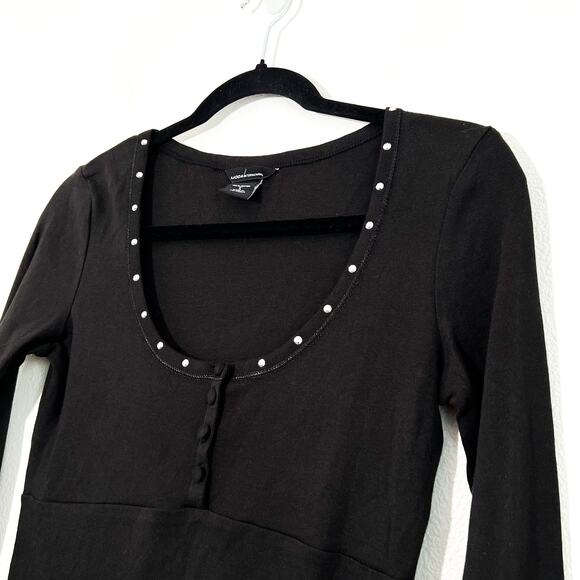 VTG Moda International Top Womens S Henley Babydoll Y2K Whimsigoth Fairy Grunge - Picture 3 of 6